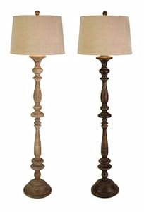Imax Nilay Wood Floor Lamp Set Of 2 Wood Base Floor Lamp