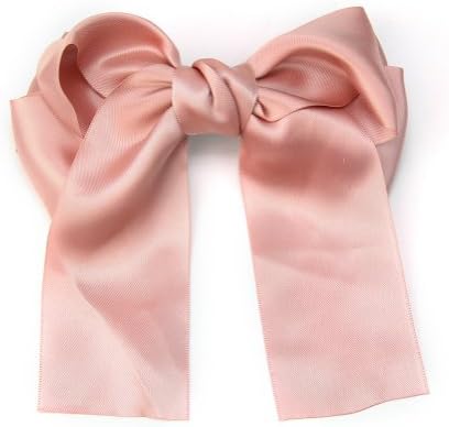 Korean Style Women Cute Satin Ribbon Bow Hair Clips Barrette Girl Accessory - Pink