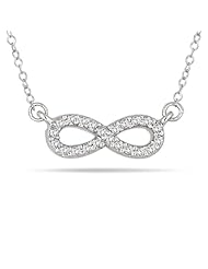 1/8 Carat Diamond Infinity Pendant in 10K White Gold