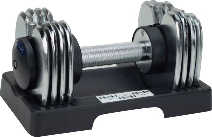 Adjustable Chrome Dumbbell Set 3-25 lb Setting