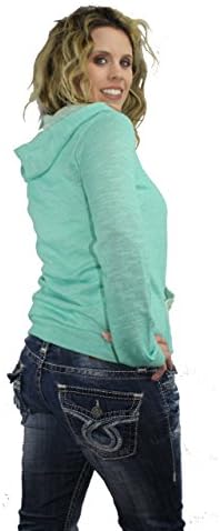 The Texas Cowgirl Women's French Terry Hoodie Pullover Medium Mint Green