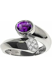 Tommaso Design Genuine Amethyst Ring