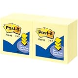 Post-it Pop-up Notes, 3 x 3-Inches, Canary Yellow, 12 pads