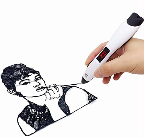 Protech Intelligent Portable 3D Pen 3D Arts &amp; Crafts Drawing 3D Printing Pen Noodle Printer For 3D Drawing Doodling + Power Adapter + Free ABS Filament Material