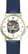 Main Coon Cat - JP - WATCHBUDDY&reg; DELUXE TWO-TONE THEME WATCH - Arabic Numbers - Blue Leather Strap-Children's Size-Small ( Boy's Size & Girl's Size )
