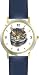 Main Coon Cat - JP - WATCHBUDDY&reg; DELUXE TWO-TONE THEME WATCH - Arabic Numbers - Blue Leather Strap-Children's Size-Small ( Boy's Size & Girl's Size )