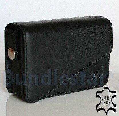 Bundlestar * Kameratasche, ECHTLEDER Schwarz. - Für Sony Cybershot DSC W310 W270 W290 - Casio Exilim EX Z2000 Z450 Z330 Z550 - Panasonic Lumix DMC FX66 FS62 FS7 FP1 FS11 FS10 FT1 FS15 - Canon IXUS 21