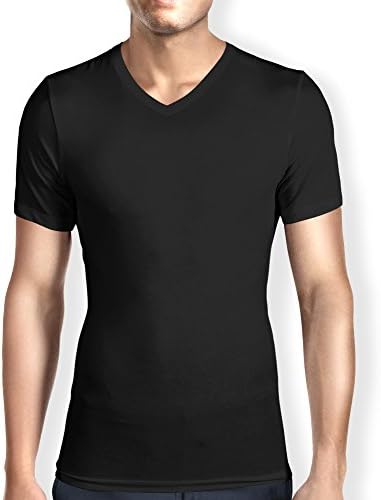 Men's Ultra Soft Bamboo V Neck T-Shirt / Undershirt - Tailored Tall, Tagless (L,B,V)
