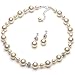 USABride Lustrous White or Ivory Simulated Pearl & Rhinestone Bridal Jewelry Set 1360