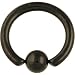 Single PVD Stainless Steel Captive Bead Ring: 10g 9/16 Black