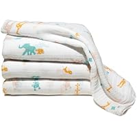 Pinzon Baby by aden + anais, 100-Percent Cotton Muslin Swaddle Blanket, 4 Pack