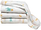 Pinzon Baby by aden + anais, 100-Percent Cotton Muslin Swaddle Blanket, Set of 4, Wild Thing