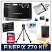 Fujifilm Z70 12 MP Digital Point and Shoot Camera (Black), 5X Zoom Lens, 2.7" LCD, HD Video 720p w/Sound, Upload Function to YouTube/Facebook, Reversible Neoprene Case, 660mah Battery, 3pc. Lens Cleaning Kit, 16 GB Memory Card, USB Card Reader, & More