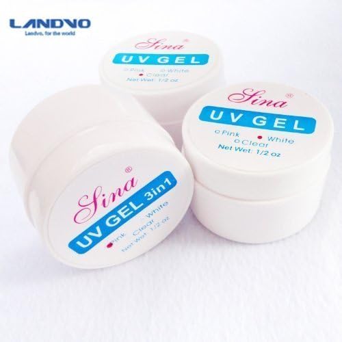 LANDVO® 3 color of New Professional White / Pink / Clear Color Builder Gel Uv Nail Art Manicure (3 Pcs)