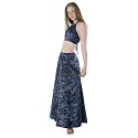 Hand Printed Bali Batik Blue Ladies Skirt - Medium