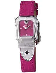 Fendi B. Fendi Ladies Ruby Fabric Leather Strap Buckle Shaped Watch F370277F
