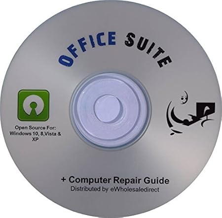 Office Suite CD - Compatible with Microsoft Office - includes 42 page computer guide by ewholesaledirect - Use at Home or Business for Students to Professionals - Runs on Windows 10, 8, 7, Vista and XP.