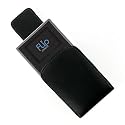 Premium Luxury Black Leather case cover for new Flip Mino MinoHD Camcorder with rotating belt clip