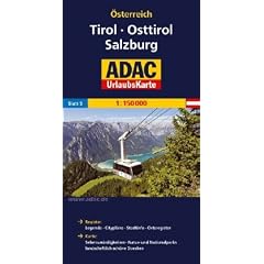 ADAC Urlaubskarte Tirol, Osttirol, Salzburg 1:150.000: Register: Legende, Citypl�ne, Stadtinfo, Ortsregister. Karte: Sehensw�rdigkeiten, Natur- und Nationalparks, landschaftlich sch�ne Strecken