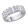 14K White Gold 1 ct. Round and Baguette Cut Diamond Anniversary Ring