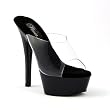 6 Inch Hot Evening Shoes Spike Heel Platform Sandal Shoes Black / Clear