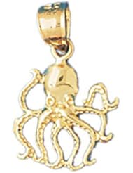 Dazzlers Solid 14k Gold Octopus Charm Pendant Available in three colors from jewelsberry (weights: 1.0 grams only)
