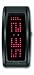 Black Dice 'Guru' Black Unisex Watch With Blue LED Programmable Scrolling Message