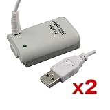 2 Charger + Battery For Xbox 360 Wireless Controller