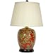 Floral Bouquet Jar Lamp in Rich Red