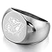MeMeDIY Silver Stainless Steel Ring Signet - Customized Engraving