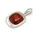 Amber and Sterling Silver Square Pendant