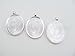 10 CleverDelights Oval Pendant Trays - Shimmering Silver Color - 30 x 40 mm - Pendant Blanks Cameo Bezel Cabochon Settings - 30x40mm