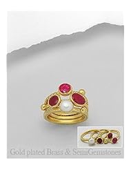 Fresh Water Pearls Ring In Brass