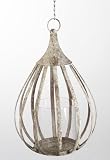 Rustic Metal Pear Shaped Hanging Lantern Chandelier