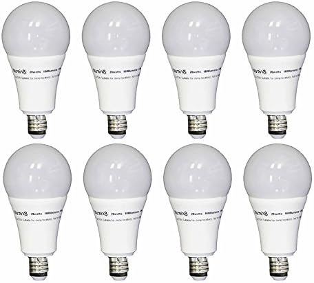 Bundle of Four Illumin8 A21 LED Light Bulb, Dimmable, 20 watt, 3000K (100w Equiv) 2 Packs - I8A21-100.1600.20.1D - 8 Bulbs Total