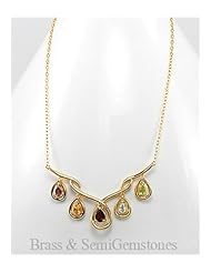 Amethyst Necklace In Brass