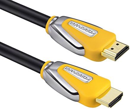 FORSPARK 5ft 4K-HDMI 2.0 Ultra Premium High Speed HDMI Cable 26AWG with Ethernet,Support 3D 4K 1080P for Apple TV-3D Gaming, Xbox,PS3 ,Yellow Case