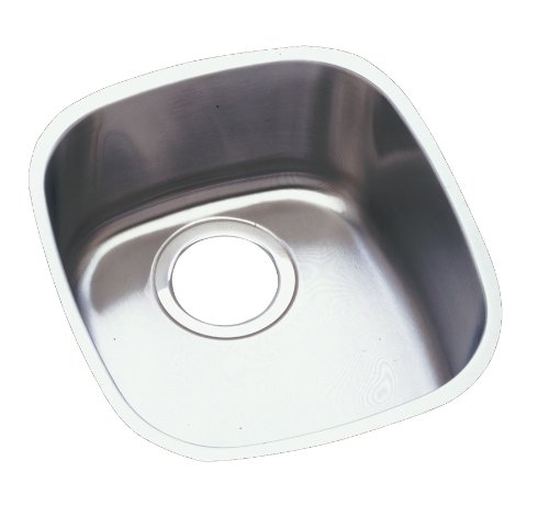 Elkay ELUH1113 Harmony Lustertone 14-1/4-Inch by 15-3/4-Inch Single-Bowl Undermount Bar Sink with Rim Reveal, Lustertone Satin Finish