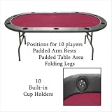 Trademark Poker Full Size Texas Hold'em 83 x 44-Inch Poker Table (Burgundy Felt)