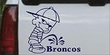 Pee On Broncos Car Window Wall Laptop Decal Sticker -- Navy 3in X 3.5in
