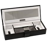 Dark chocolate colored leather safe deposit box by Wolf Designs by Daralis