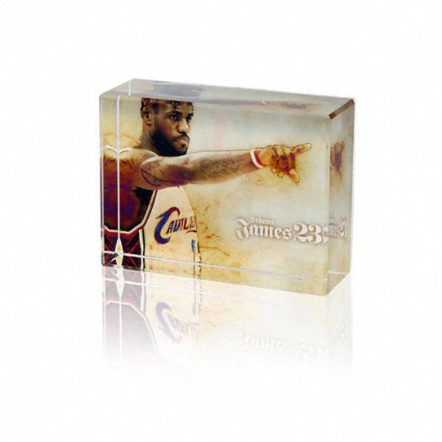 LeBron James - Pointing - Cleveland Cavaliers Crystal Block