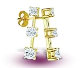 14K Yellow Gold Diamond Stick Earrings - GH I1 - 0.25 Ct. to 1.00 Ct.