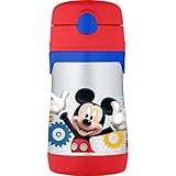 THERMOS Vacuum Insulated Stainless Steel 10-Ounce Straw Bottle, Mickey Mouse Clubhouse