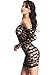 Amoretu Womens Elegant Lingerie Hollw Out Mini Dress Off Shoulder Chemise Black