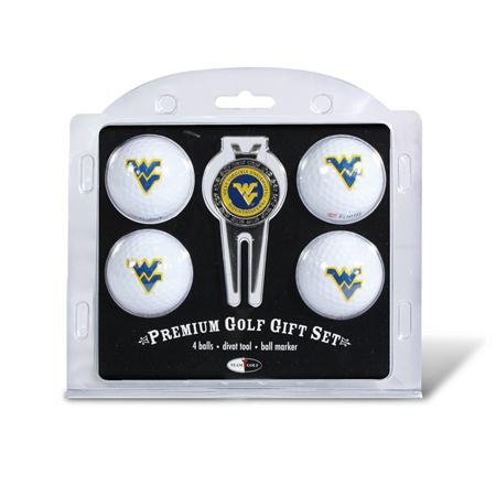 West Virginia Mountaineers Wvu Ncaa 4 Team Logo Golf Ball Divot Tool Set