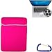 Bundle Set: Apple MacBook Pro / MacBook Air 13.3 Inch Black / Pink Laptop Carrying Case Reversible Sleeve, Keyboard Silicone Skin Cover, and a Free Carabiner Key Chain