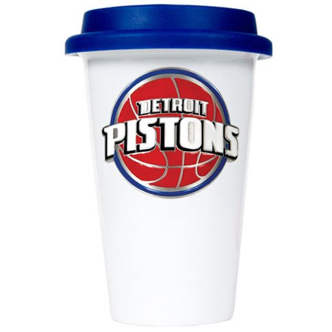 Detroit Pistons Ceramic Travel Cup (Team Color Lid)