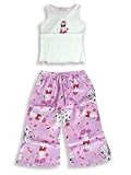 Pijayz by Sara's Prints - Girls 2-Piece Pajama Set, White, Pink