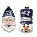 New England Patriots Santa Cap and Top Hat Snowman Ornaments